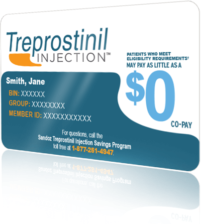 Sample Treprostinil Injection co-pay savings card